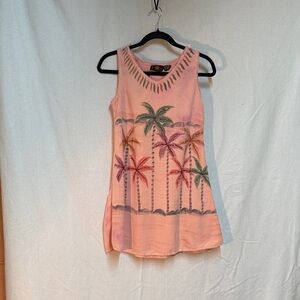 Raya Sun Pink Palm Tree summer dress or beach coverup